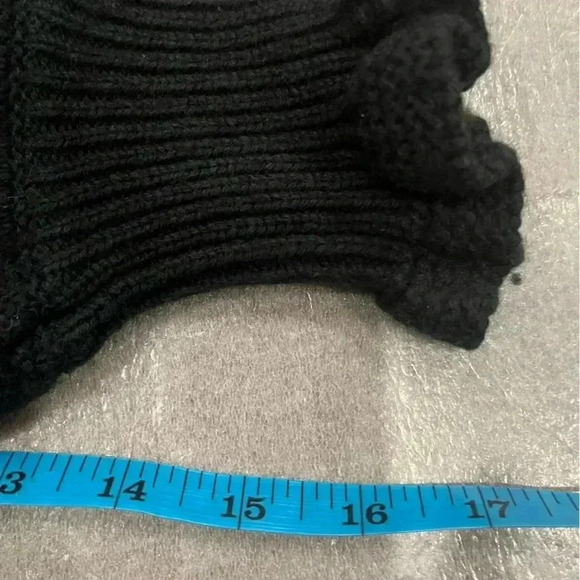 [S]Madewell Black Ruffle-Neck Pullover Sweater in  Cotton-Merino Yarn - Picture 8 of 10